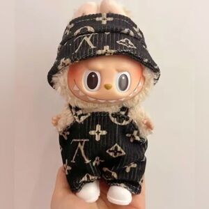 Black LV Patterned Labubu Outfit